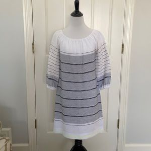 Etcetera white/navy cotton dress